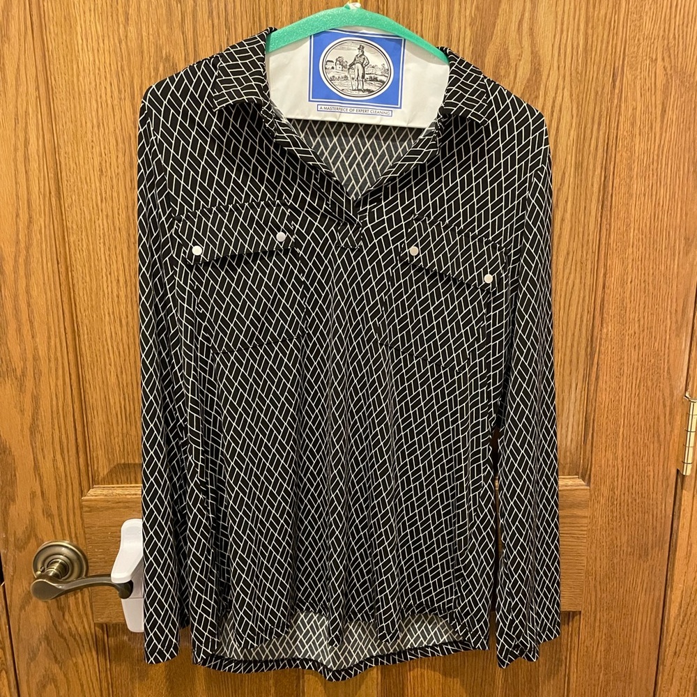 Black and white blouse